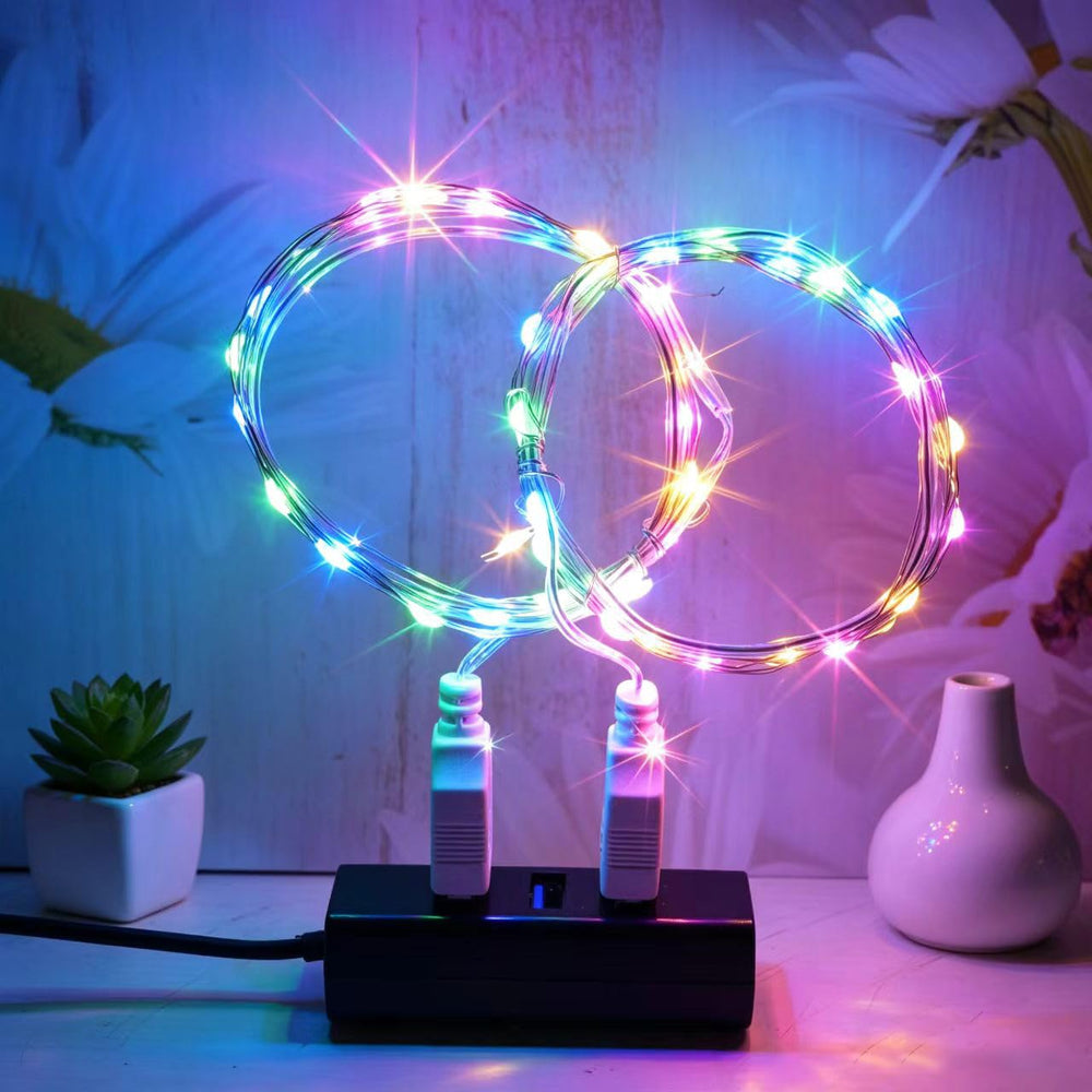 2 Stück LED Lichterkette, 20LED 2M / 6.6Ft USB lichterkette außen/innen Wasserdichte für Schlafzimmer, Hof, Hochzeit, Weihnachten, DIY etc (Warmweiß)
