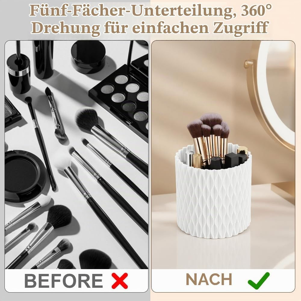 HOTUT 360° Drehbar Make Up Pinselhalter,Aesthetic Schminktisch Organizers