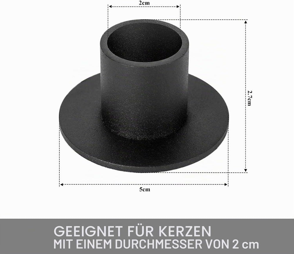 6 Stück Schwarze Kerzenständer,Retro Candlelight Dinner Kerzenhalter, für Wohn,Esszimmer und Schlafzimmerdekoration Kamindekoration