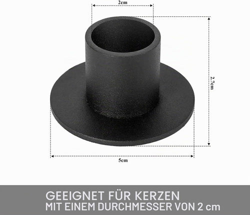 6 Stück Schwarze Kerzenständer,Retro Candlelight Dinner Kerzenhalter, für Wohn,Esszimmer und Schlafzimmerdekoration Kamindekoration