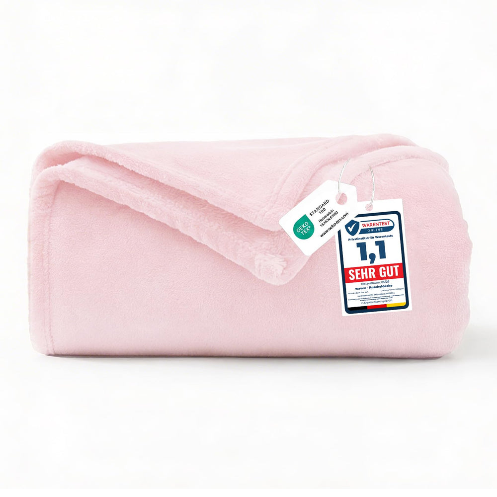 WAVVE Kuscheldecke Flauschig Decke Tagesdecke 150x200 - Sofadecke Grau