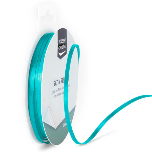 Vaessen Creative Satinband 3mmx10m Dunkel Grün, Schleifenband, Dekoband, Bänder zum Basteln, Stoffbänder für Hochzeit, Taufe Und Geburtstagsgeschenke