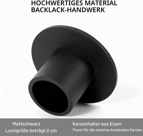 6 Stück Schwarze Kerzenständer,Retro Candlelight Dinner Kerzenhalter, für Wohn,Esszimmer und Schlafzimmerdekoration Kamindekoration