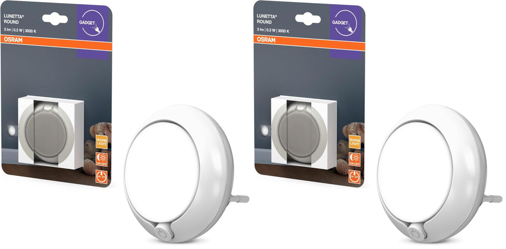 Osram Nachtlicht, indirektes Licht, 3000K, 5lm, 0,28W, Tageslichtsensor, Plug-and-Play, für Kinderzimmer und Wohnbereiche, Weiß
