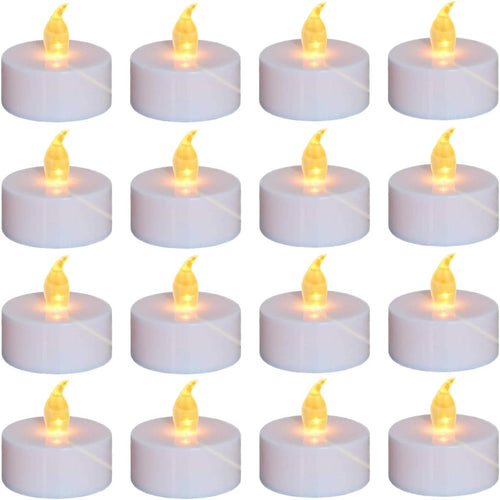 Nancia batteriebetriebene flammenlose Teelichter, realistisch hell flackernde elektrische Kerzenlampe im 24er-Pack, langlebige 100 Stunden warme gelbe Glühbirne, geeignet für Festival, Party, Heimdeko