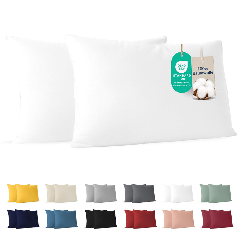 Dreamzie - Kissenbezug 40x40cm - 2er Set - 100% Baumwolle - Anthrazit