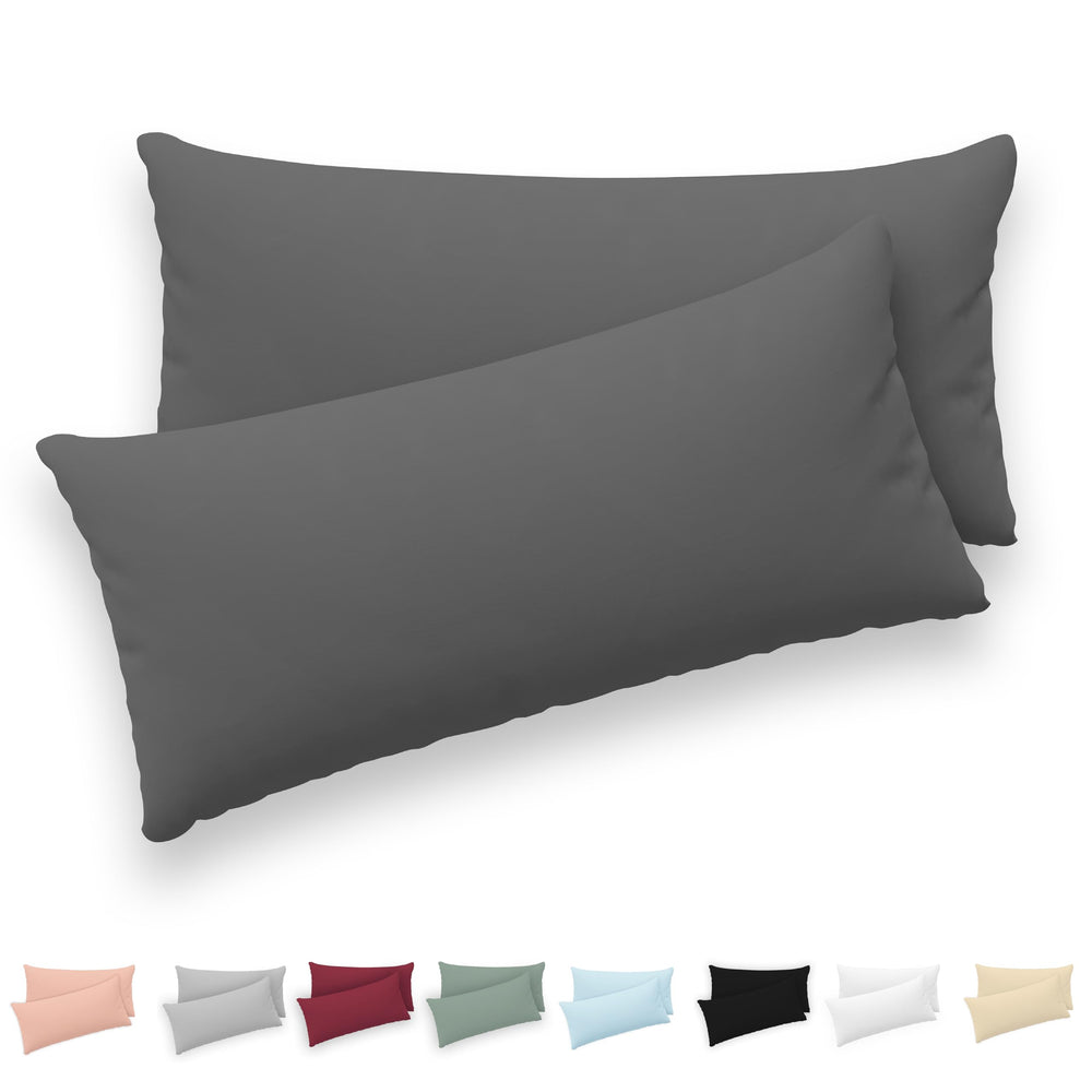 Twinzen - Kissenbezug 40x40cm - 2er Set - 100% Baumwolle - Anthrazit