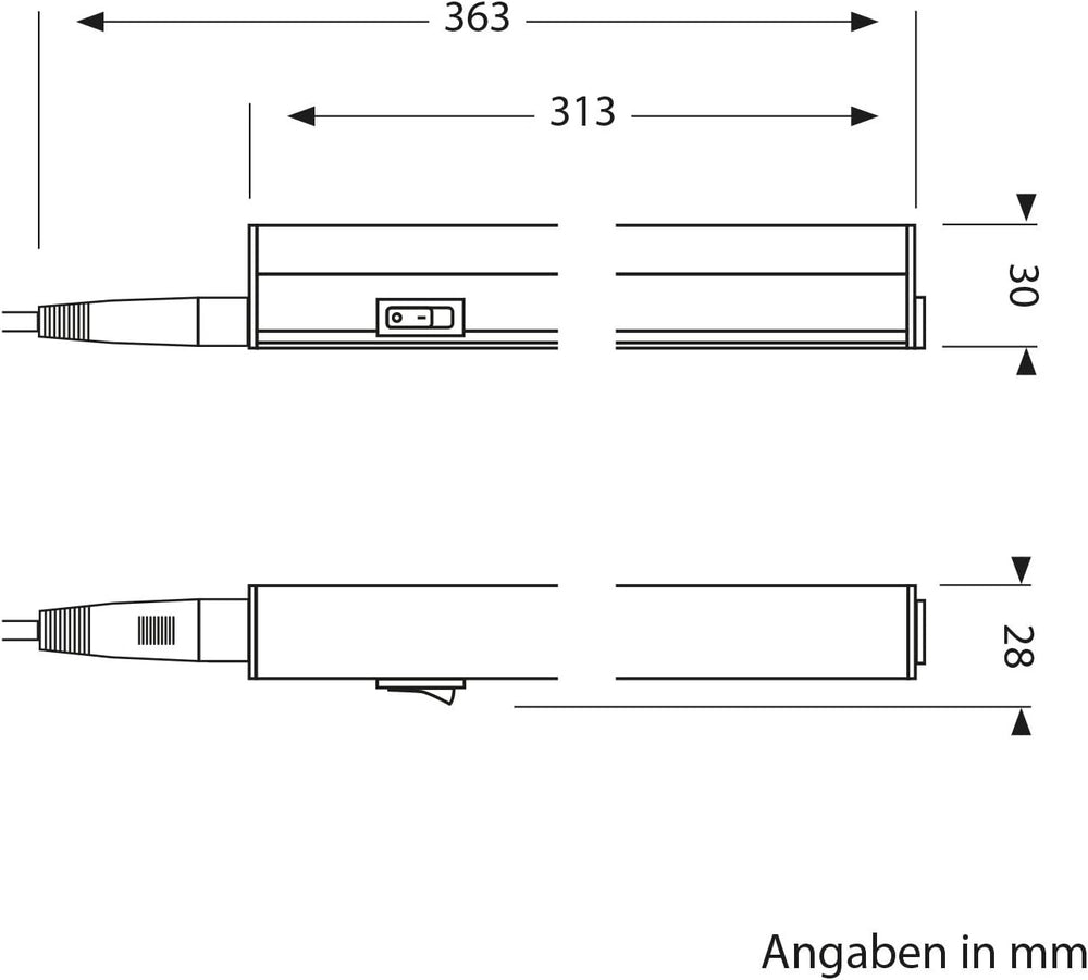 parlat LED Unterbauleuchte RIGEL, Stecker, 31cm, 4 W, 445lm, weiß