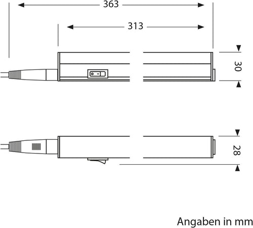parlat LED Unterbauleuchte RIGEL, Stecker, 31cm, 4 W, 445lm, weiß