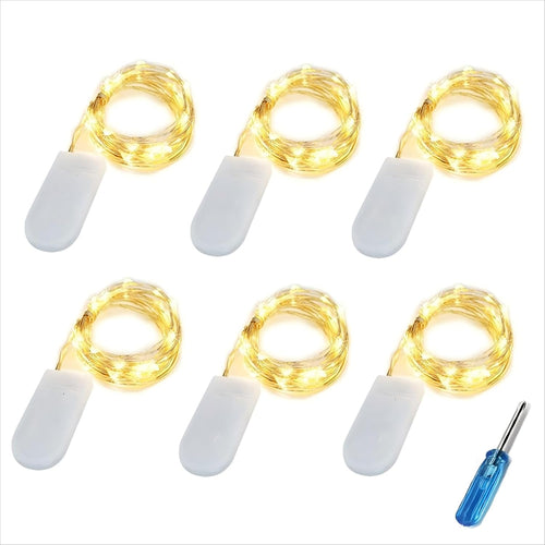 Silberdraht Micro Lichterkette, 2 m, 6er oder 12er Pack