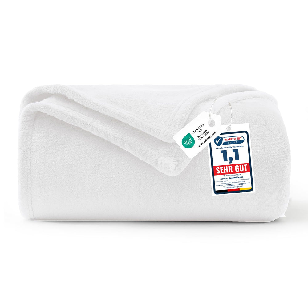 WAVVE Kuscheldecke Flauschig Decke Tagesdecke 150x200 - Sofadecke Grau