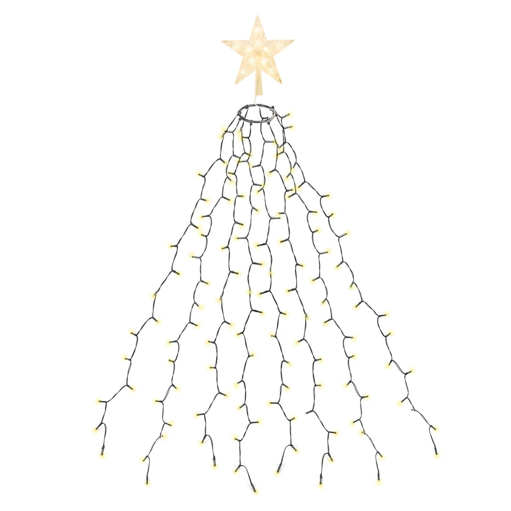 SALCAR Weihnachtsbaum Lichterkette 1,5m 200er LED mit 8 Girlanden, Warmweiß