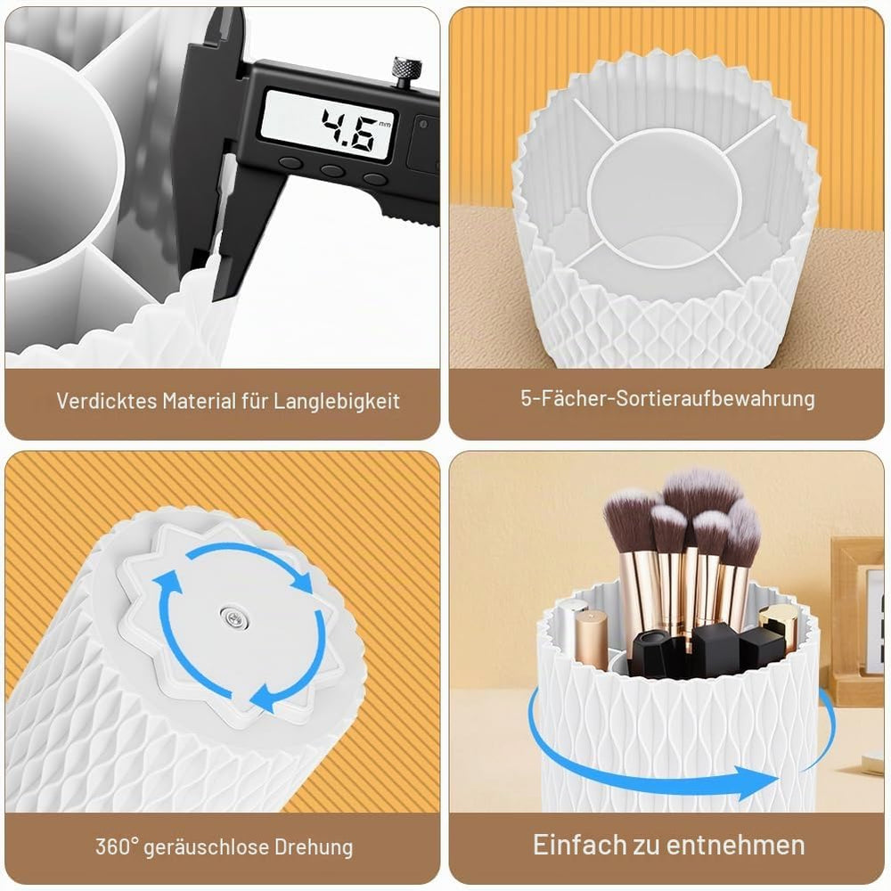 HOTUT 360° Drehbar Make Up Pinselhalter,Aesthetic Schminktisch Organizers