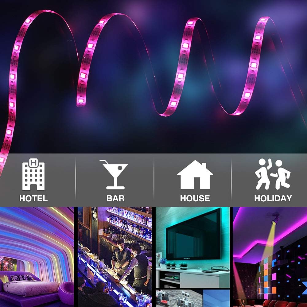 USB LED Streifen, 3,2ft 24 Tasten Lichtleiste Fernbedienung für Partys, DIY Innendekoration
