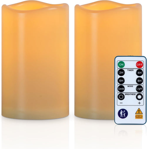 Wasserdichte Outdoor LED Kerzen mit Timer, 2er Set
