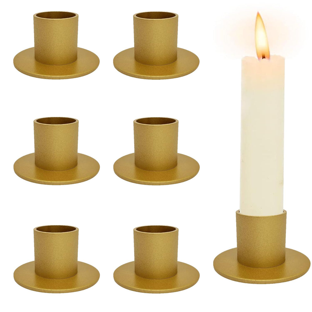6 Stück Schwarze Kerzenständer,Retro Candlelight Dinner Kerzenhalter, für Wohn,Esszimmer und Schlafzimmerdekoration Kamindekoration