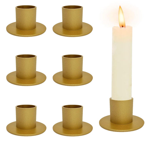 6 Stück Schwarze Kerzenständer,Retro Candlelight Dinner Kerzenhalter, für Wohn,Esszimmer und Schlafzimmerdekoration Kamindekoration