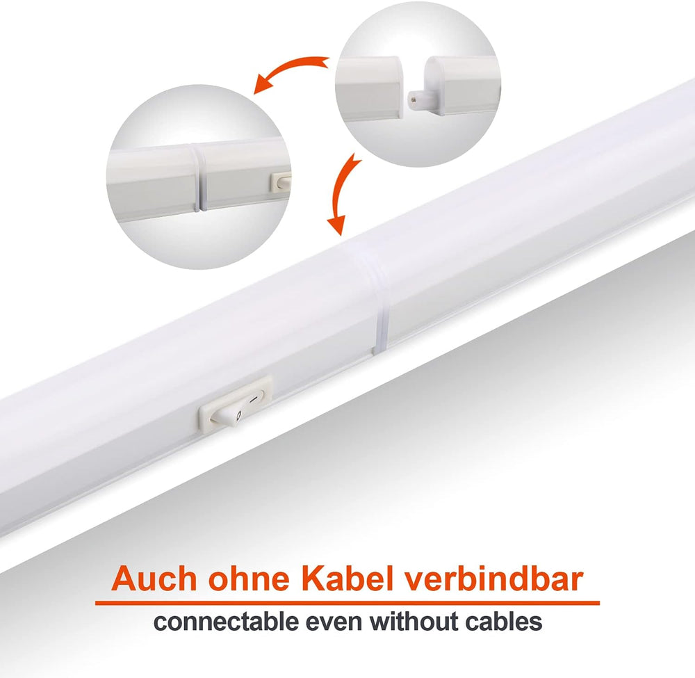 da LIGHT Led Unterbauleuchte Küche 5W 31,5cm 450lm 4000k Neutralweiß Unterbau Lichtleiste Küchenlampe Schrankbeleuchtung Superhell Weiß für Küche Schrank Erweiterbar durch Stecksystem