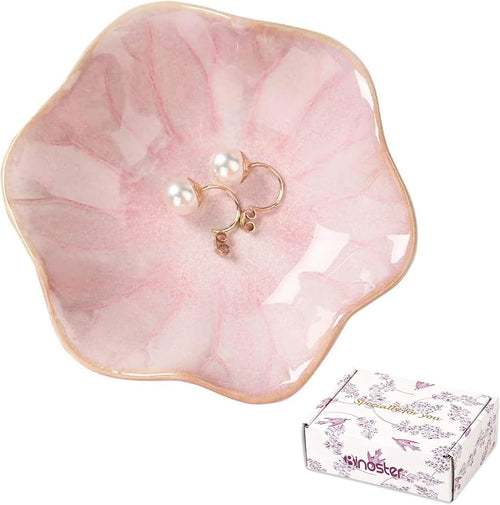 Binoster Keramik Schmuckschale,zimmer deko aesthetic room decor,Schlüsselablage,kleiner Ringhalter,Schmuckteller,Schmucktablett,Auffangschale,dekoration aesthetic,Nachttisch-Dekoration (Rosa)