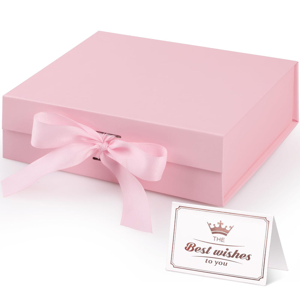 Hianjoo Geschenkbox mit Deckel 23x17x7cm, Magnetische Geschenkboxen mit Schleife, Geschenkkarton Faltbare für Weihnachten Hochzeit Geburtstag Jubiläum Valentinstag Geschenkverpackung - Rot