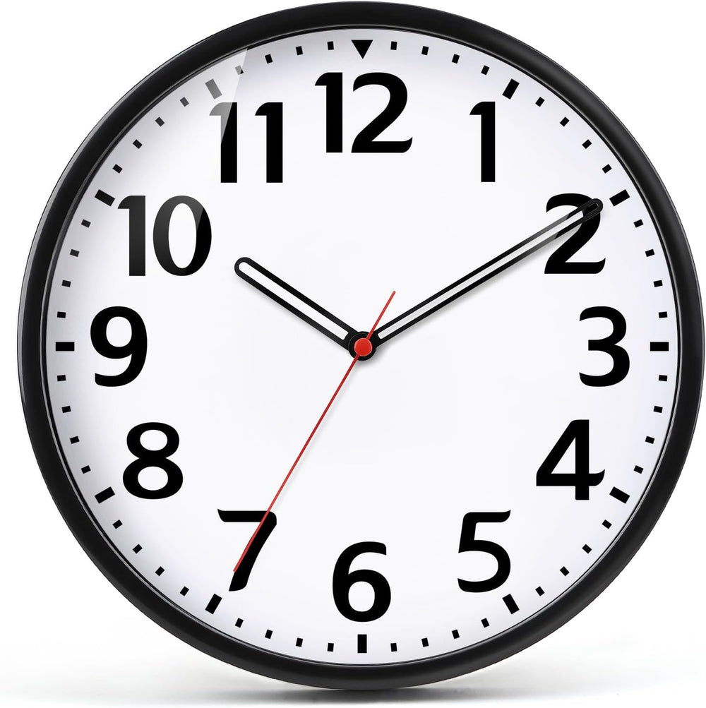 Wanduhr 9 Zoll batteriebetrieben leise Nicht tickende Wanduhr Modernes Quarz Design Dekorativ Innen Küche Büro
