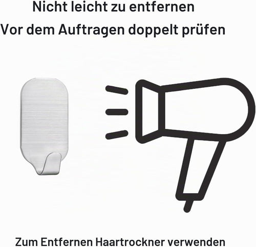 kleine Haken selbstklebend Edelstahl, starke Klebehaken für Wand