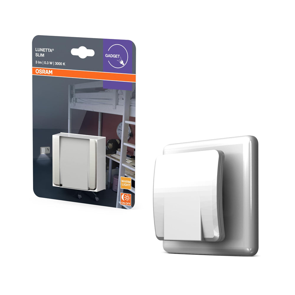 Osram Nachtlicht, indirektes Licht, 3000K, 5lm, 0,28W, Tageslichtsensor, Plug-and-Play, für Kinderzimmer und Wohnbereiche, Weiß