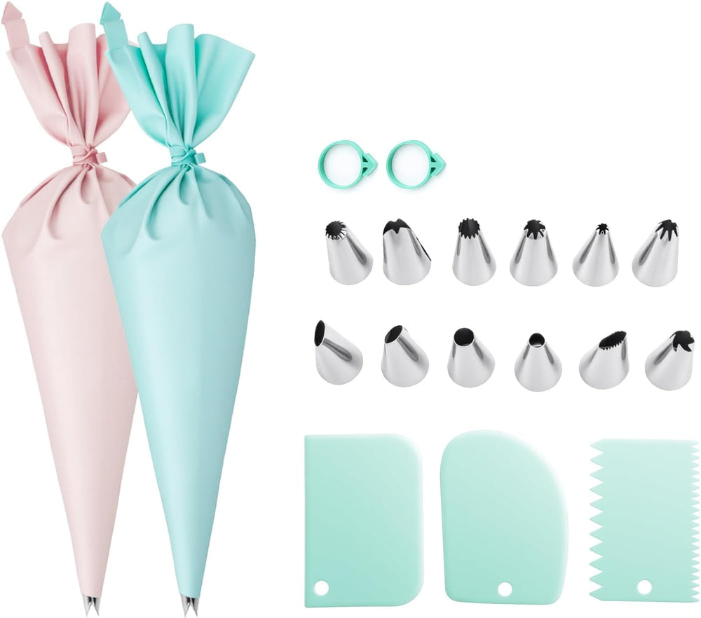 Spritzbeutel Set 2 Stk + 12 Tüllen – für Torten & Gebäck