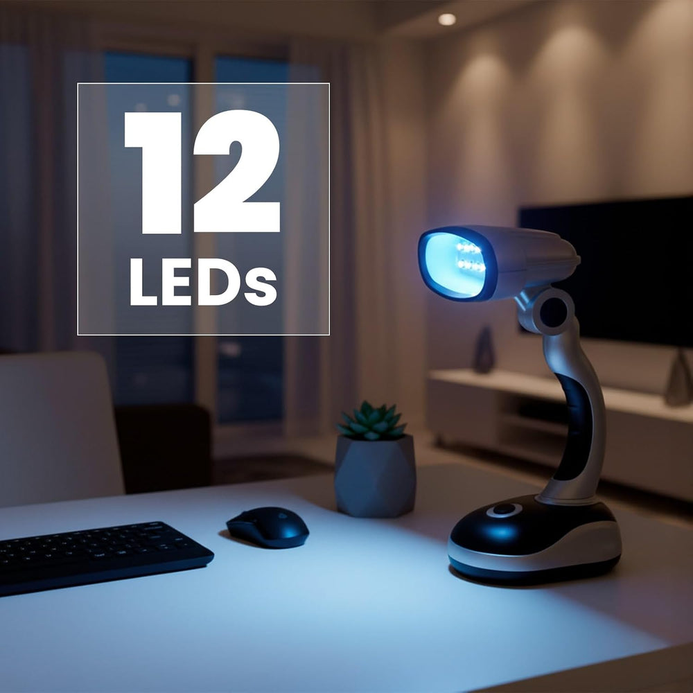 Eaxus® LED Schreibtischlampe ohne Kabel - Helle Tischleuchte, tageslicht Silber