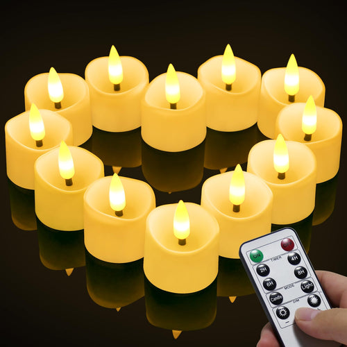 daphomeu LED Teelichter mit Flackernder Flamme, 14er Set für Hochzeitsdeko