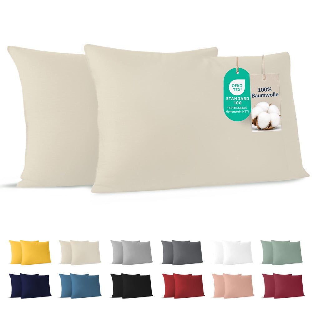 Dreamzie - Kissenbezug 40x40cm - 2er Set - 100% Baumwolle - Anthrazit