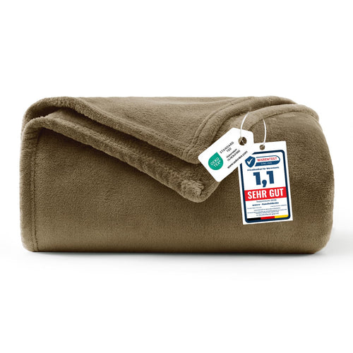WAVVE Kuscheldecke Flauschig Decke Tagesdecke 150x200 - Sofadecke Grau