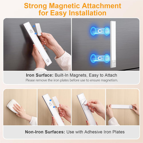 Gritin 26cm Schrankbeleuchtung Unterbauleuchte Küche Motion-Sensor, 2 Stück