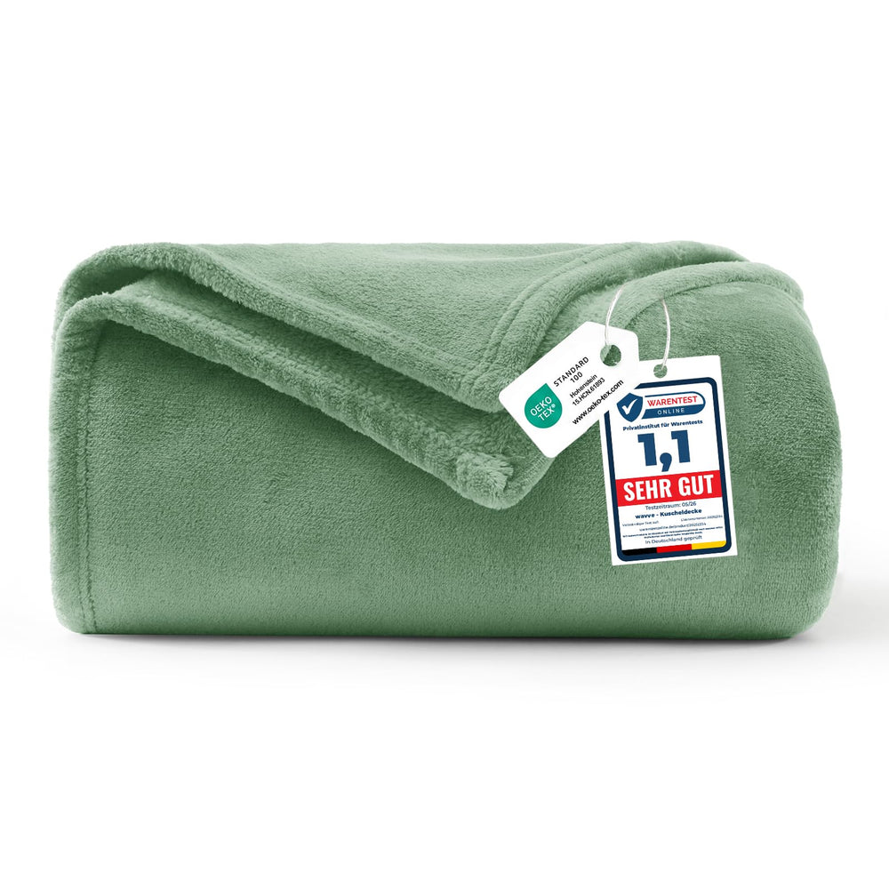 WAVVE Kuscheldecke Flauschig Decke Tagesdecke 150x200 - Sofadecke Grau