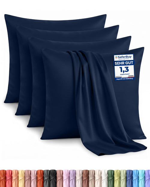 Utopia Bedding Kissenbezug 40x40 4er Set , kopfkissenbezug 40x40 Grau