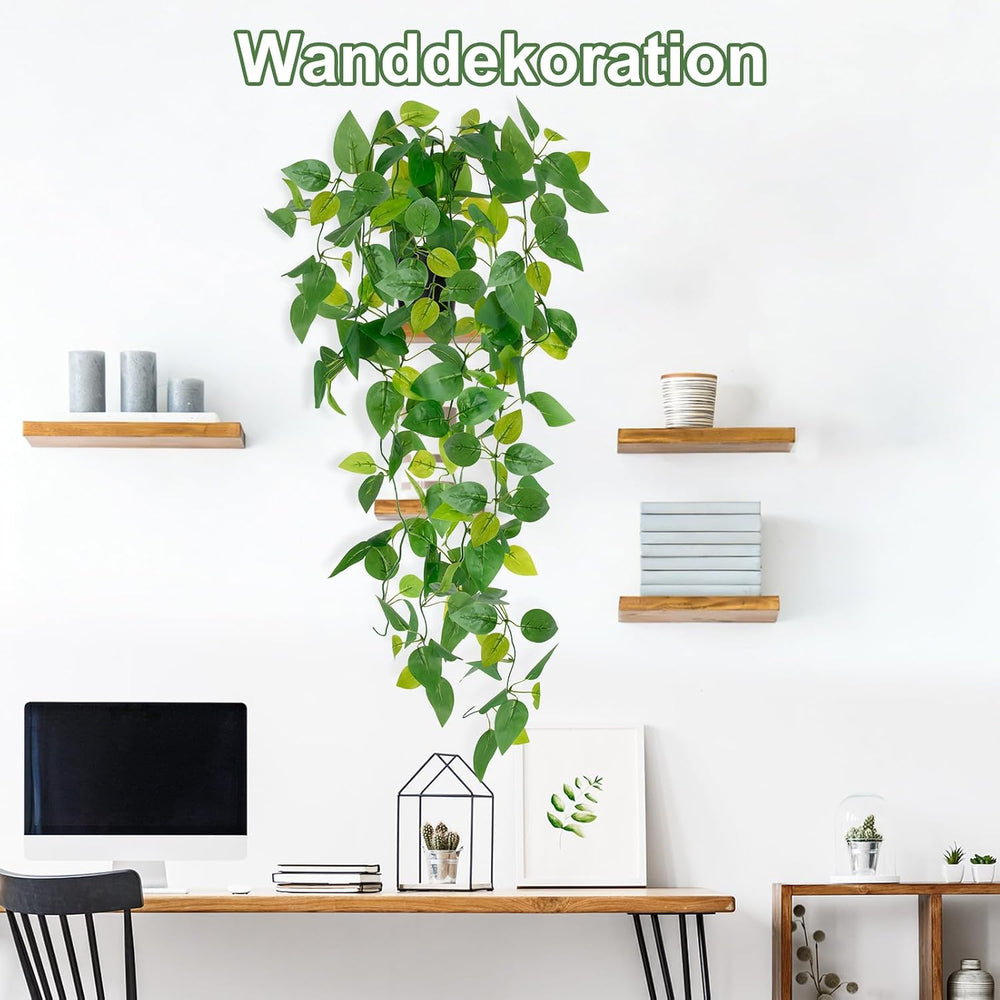1 Stück Künstliche Pflanzen, Efeutute Künstlich im Topf für Büro Deco