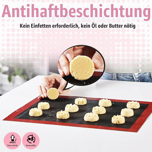 KitchenRaku Rechteckig Backmatte aus Silikon,Antihaftbeschichtung Silikon Backmatte Dauerbackfolie Wiederverwendbar Backfolie Silikonmatte BPA frei (Brillantes Schwarze 1PCS, 30x40cm)