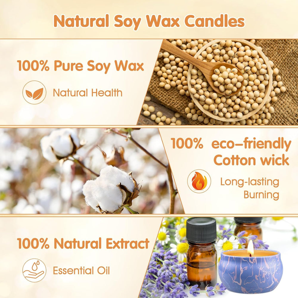 Duftkerzen Geschenkset, 2 Stück Natürliches SojaWachs Aromatherapie Kerzensets, Duftkerze Weihnachten Geschenkset für Frauen, Kleine Geschenk für MuttertagWeihnachten, Geburtstag, Valentinstag