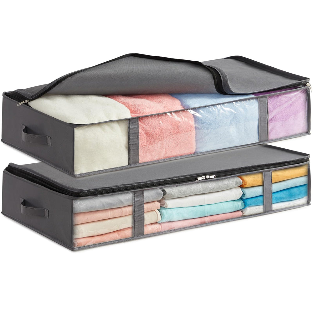 Lifewit 2 Stück 40L Unterbett Aufbewahrungsbox, Faltbare Unterbettkommode