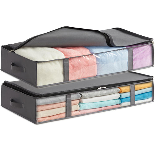 Lifewit 2 Stück 40L Unterbett Aufbewahrungsbox, Faltbare Unterbettkommode
