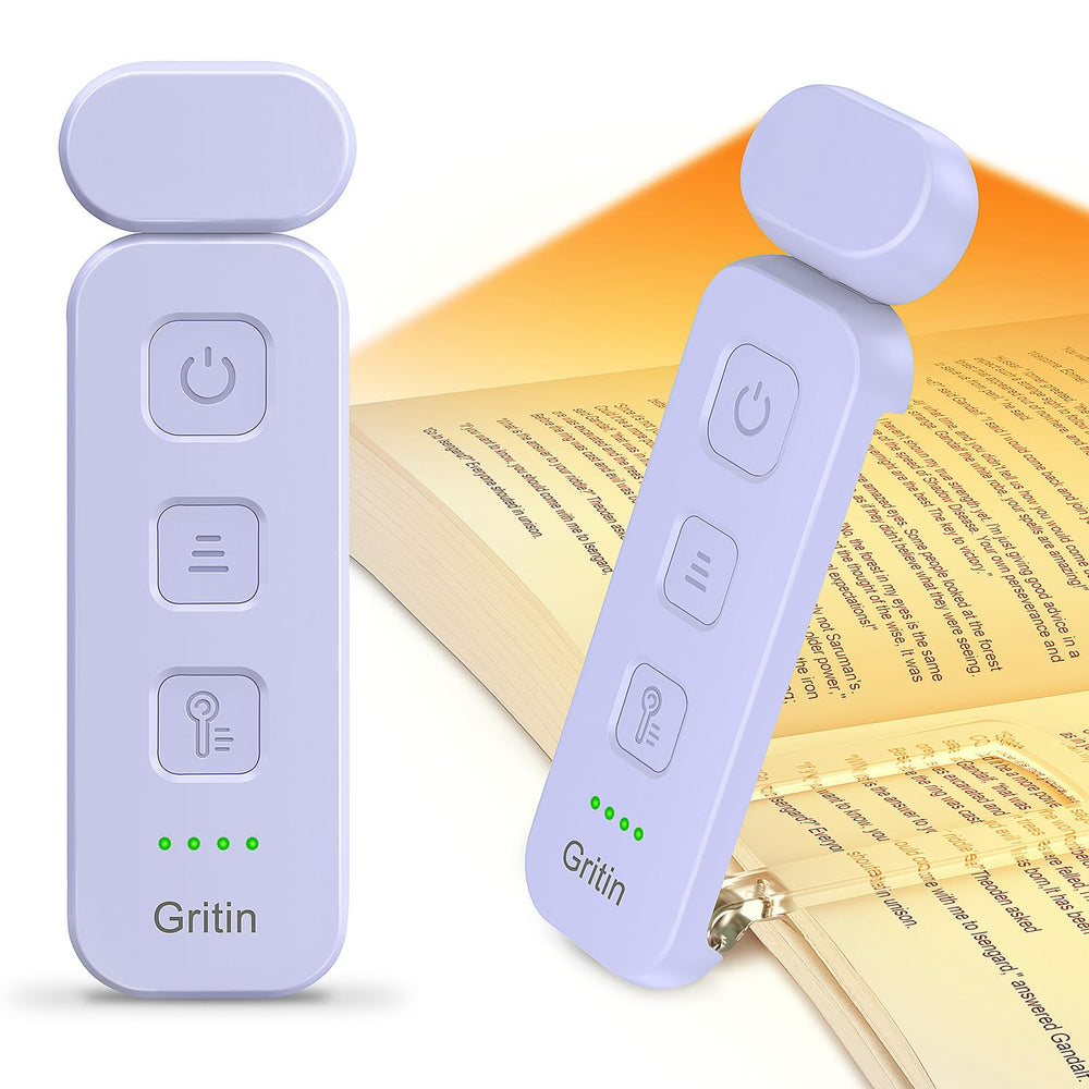 Gritin Leselampe Buch Klemme, Wiederaufladbare Buchlampe mit 7 LEDs -Weiß