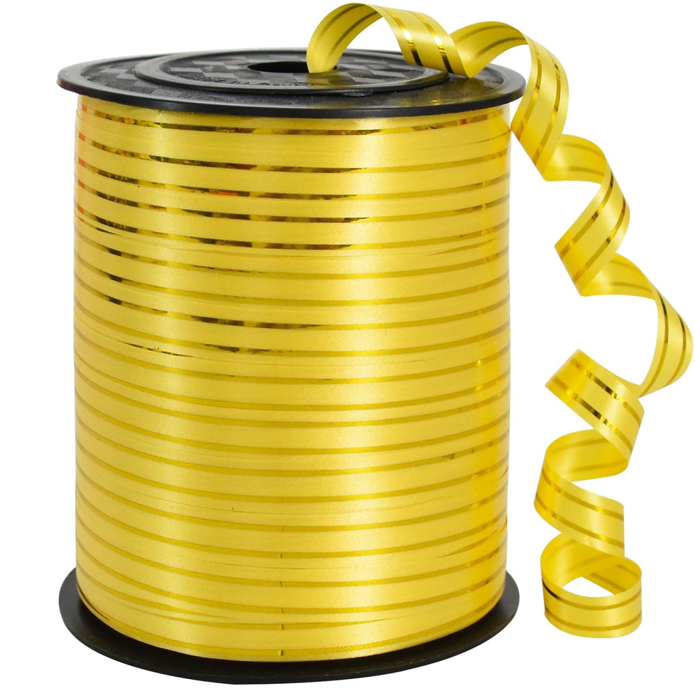 450 Meters Geschenkband Weiss - Gold 5mm Geschenkbänder luftballon schnur - luftballon band Luftballons Hochzeit Geschenkverpackung für Weihnachtsdeko, Ballonverschlüsse, Geschenkverpackung