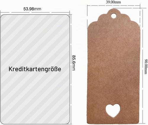 Geschenkanhänger Weihnachtsbaumanhänger Kraftpapier, Braun, 100 Stück