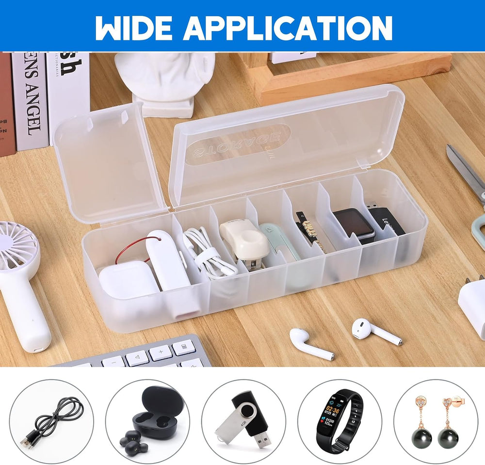 2 Stück Kabel Organizer - Kabel Organizer Box für Kabelaufbewahrung und Sortierung, Aufbewahrungsbox für Ladekabel, praktischer Kabelschutz und Kabelaufwicklung