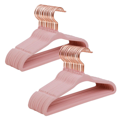 ManGotree 28 cm rutschfeste Baby-Kleiderbügel aus Samt 15 Stück Hellrosa