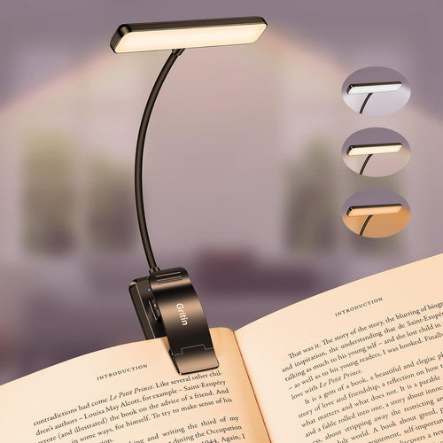 LED Leselampe mit Klemme, 3 Lichtfarben