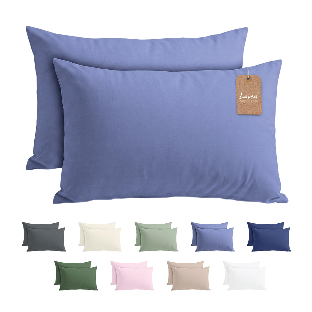 Lavea® 2er Set Kissenbezug - 40x40 - Eukalyptus