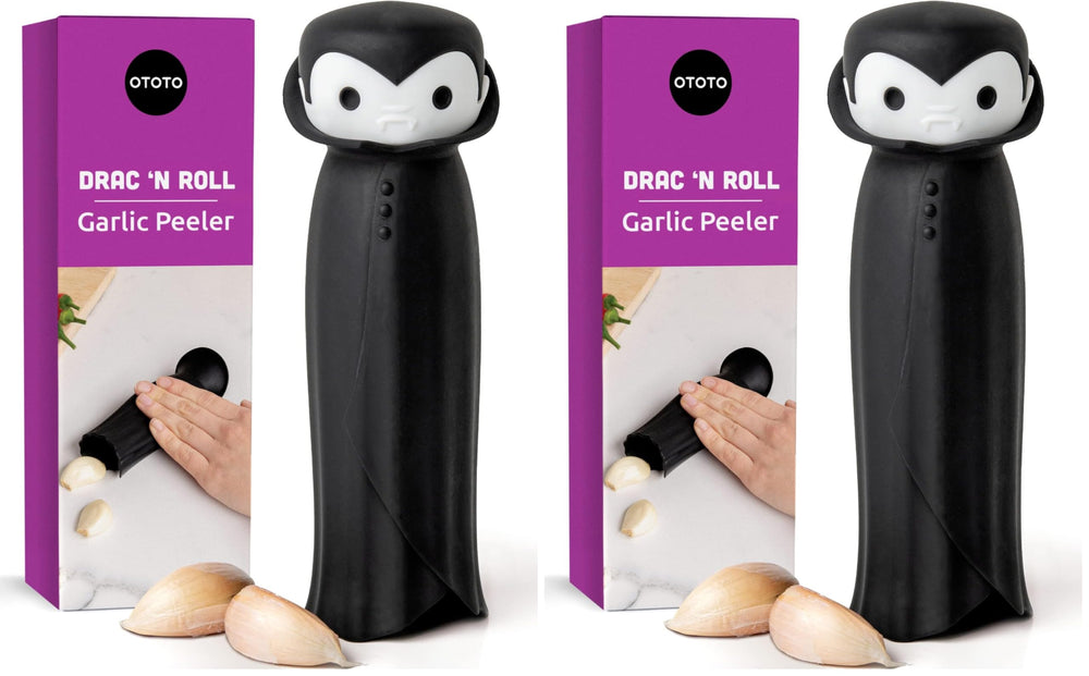 OTOTO Gracula Knoblauchschneider - Knoblauch Zerkleinerer & Schäler - Knoblauchpresse Dracula Leicht zu bedienen - Twister Ohne BPA - Leicht zu Reinigen & Spülmaschinenfest - Halloween Deko