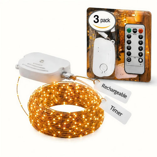 Wiederaufladbare Feenlichter,5M/50LEDs Lichterkette für Weihnachten
