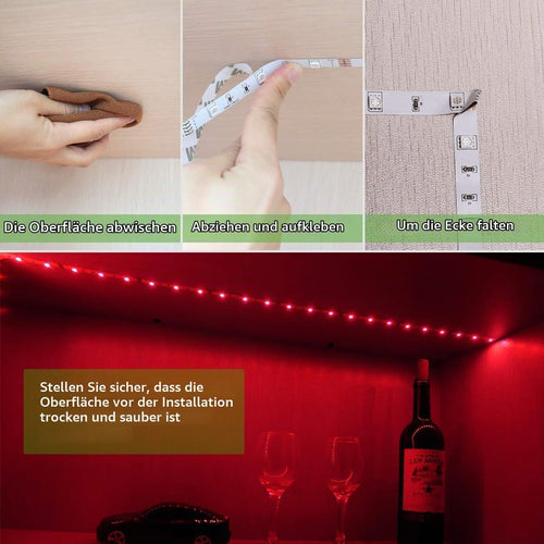 ACONDE 2M, USB LED Streifen Lichter mit 24 Tasten Fernbedienung, TV Hintergrundbeleuchtung